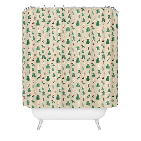 Pimlada Phuapradit Tiny Pine Trees Shower Curtain