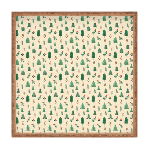 Pimlada Phuapradit Tiny Pine Trees Square Tray