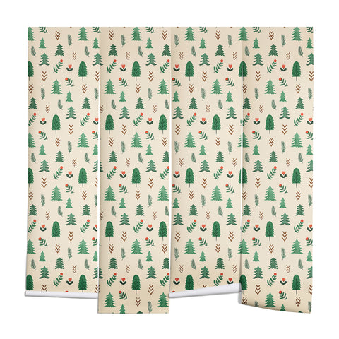 Pimlada Phuapradit Tiny Pine Trees Wall Mural