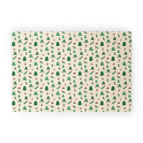 Pimlada Phuapradit Tiny Pine Trees Welcome Mat