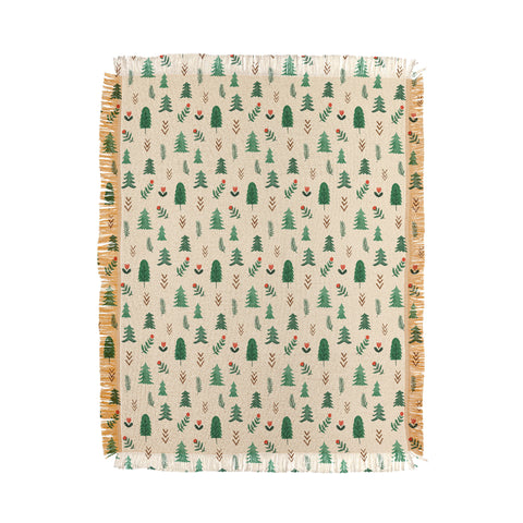 Pimlada Phuapradit Tiny Pine Trees Throw Blanket
