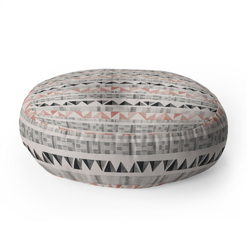 Pimlada Phuapradit Tiny Triangle Stripes 2 Floor Pillow Round