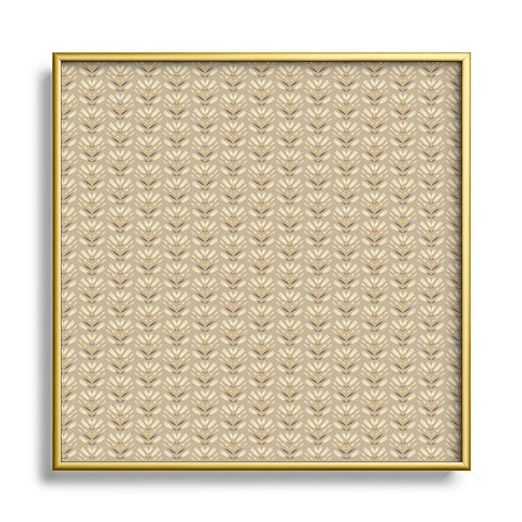 Pimlada Phuapradit Tuck Stitch warm grey Metal Square Framed Art Print