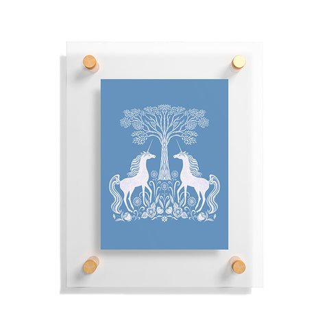 Pimlada Phuapradit Unicorn Forest Blue Floating Acrylic Print