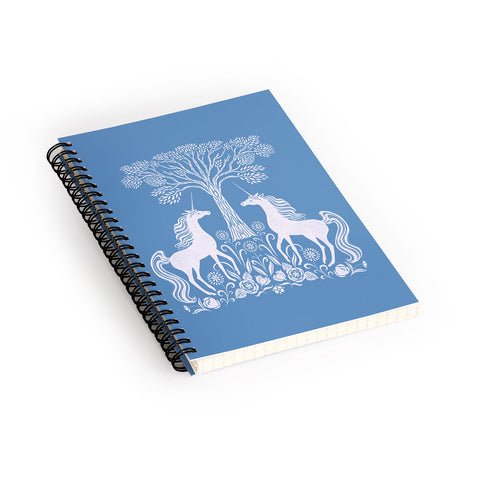 Pimlada Phuapradit Unicorn Forest Blue Spiral Notebook