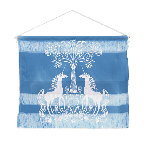 Pimlada Phuapradit Unicorn Forest Blue Wall Hanging Landscape