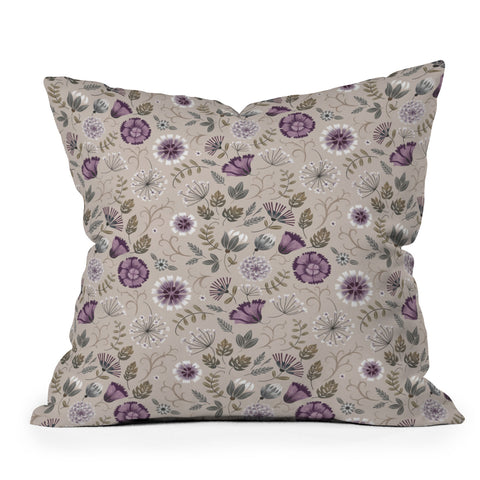 Pimlada Phuapradit Violet Vine Throw Pillow