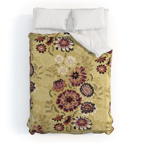 Pimlada Phuapradit Wildflowers light green Duvet Cover