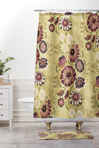Pimlada Phuapradit Wildflowers light green Shower Curtain And Mat
