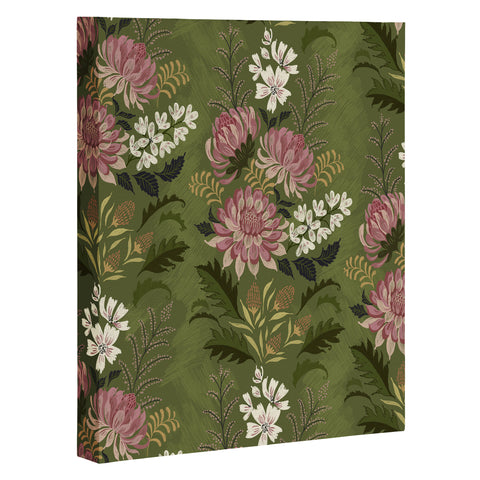 Pimlada Phuapradit Wildflowers Olive green Art Canvas