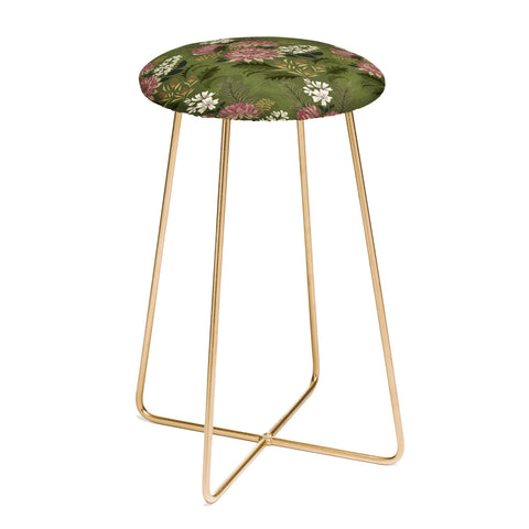 Pimlada Phuapradit Wildflowers Olive green Counter Stool