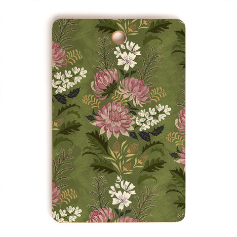 Pimlada Phuapradit Wildflowers Olive green Cutting Board Rectangle