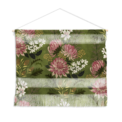 Pimlada Phuapradit Wildflowers Olive green Wall Hanging Landscape
