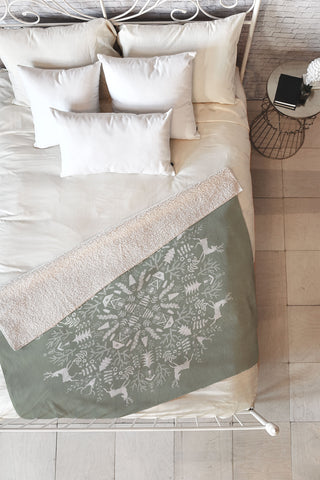 Pimlada Phuapradit Winter Forest 1 Fleece Throw Blanket