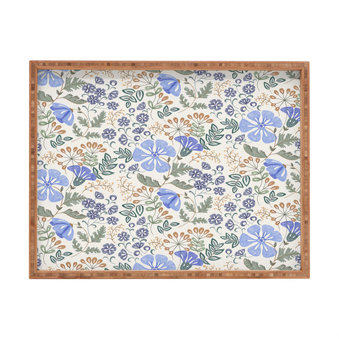 Pimlada Phuapradit Winter garden gold berries Rectangular Tray