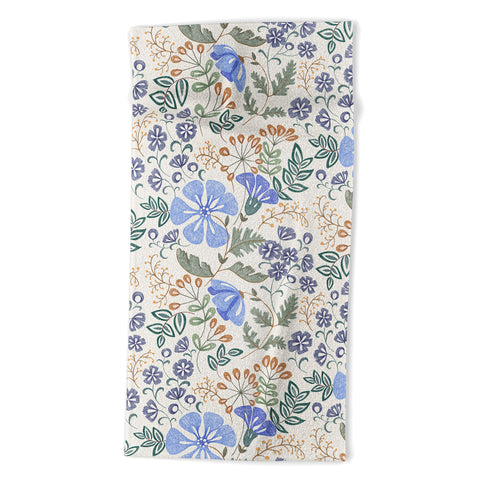 Pimlada Phuapradit Winter garden gold berries Beach Towel