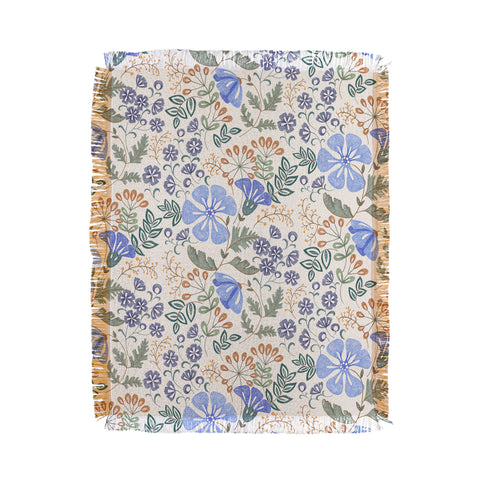 Pimlada Phuapradit Winter garden gold berries Throw Blanket