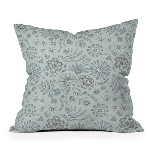 Pimlada Phuapradit Winter Petal Throw Pillow
