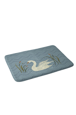 Pimlada Phuapradit winter swan Memory Foam Bath Mat