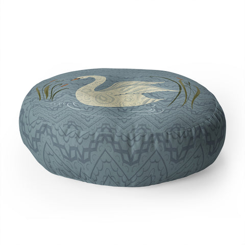 Pimlada Phuapradit winter swan Floor Pillow Round