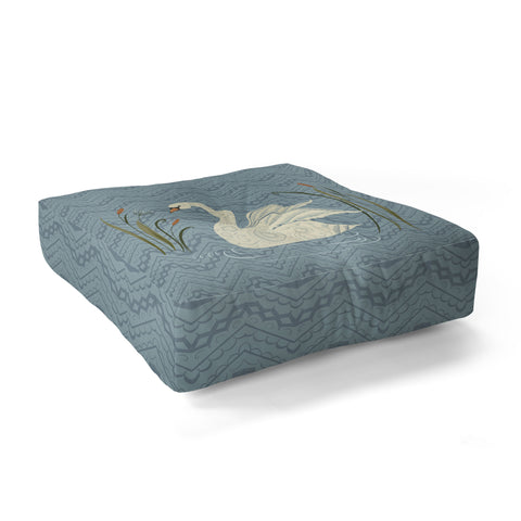 Pimlada Phuapradit winter swan Floor Pillow Square