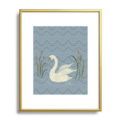 Pimlada Phuapradit winter swan Metal Framed Art Print