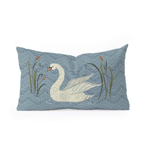 Pimlada Phuapradit winter swan Oblong Throw Pillow