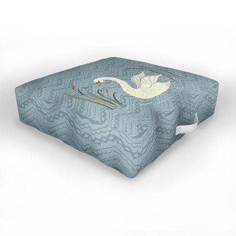 Pimlada Phuapradit winter swan Outdoor Floor Cushion