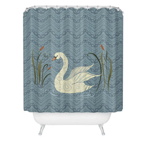 Pimlada Phuapradit winter swan Shower Curtain