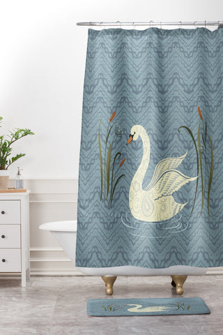 Pimlada Phuapradit winter swan Shower Curtain And Mat