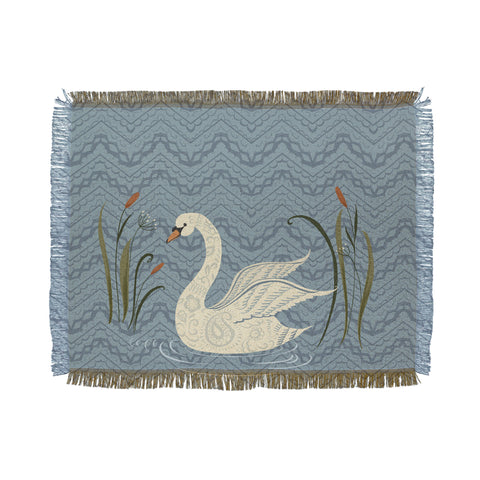Pimlada Phuapradit winter swan Throw Blanket