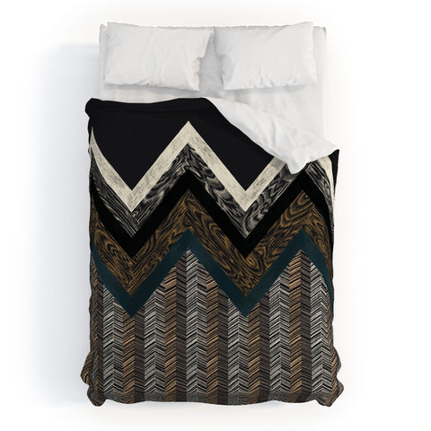 Pimlada Phuapradit Wood Grain Chevron 2 Duvet Cover