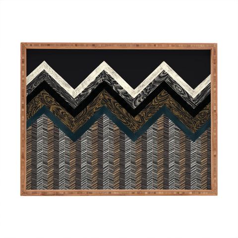 Pimlada Phuapradit Wood Grain Chevron 2 Rectangular Tray