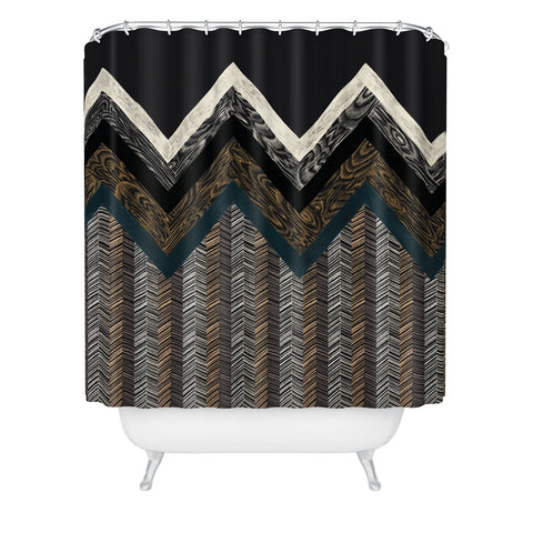 Pimlada Phuapradit Wood Grain Chevron 2 Shower Curtain