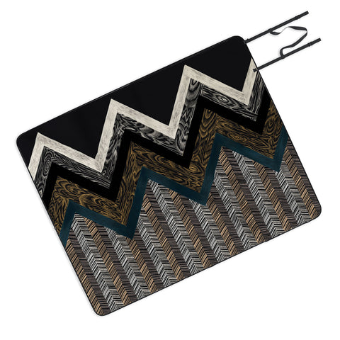 Pimlada Phuapradit Wood Grain Chevron 2 Picnic Blanket