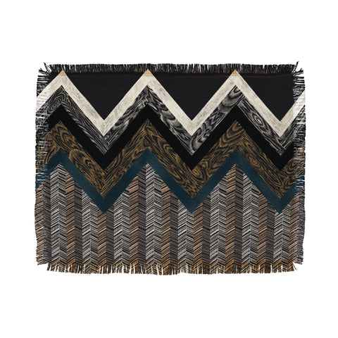 Pimlada Phuapradit Wood Grain Chevron 2 Throw Blanket