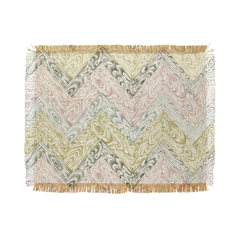 Pimlada Phuapradit Wood Grain Chevron Throw Blanket