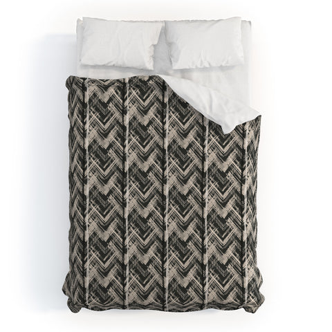 Pimlada Phuapradit Zig zag stripes black and white Duvet Cover