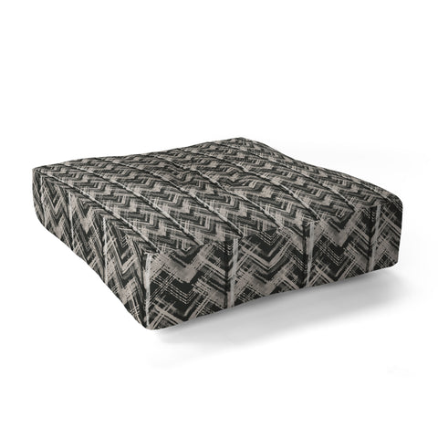 Pimlada Phuapradit Zig zag stripes black and white Floor Pillow Square