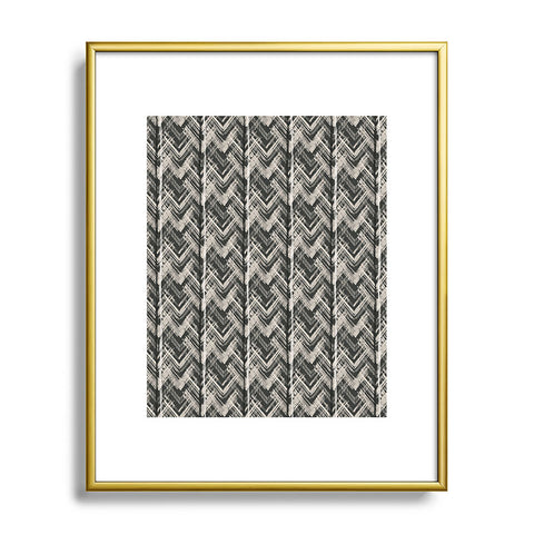 Pimlada Phuapradit Zig zag stripes black and white Metal Framed Art Print