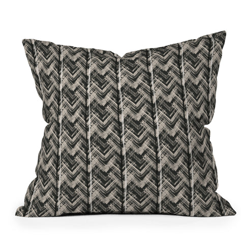 Pimlada Phuapradit Zig zag stripes black and white Throw Pillow