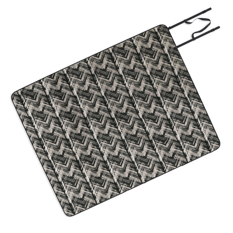 Pimlada Phuapradit Zig zag stripes black and white Picnic Blanket