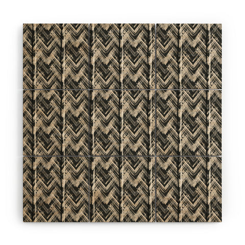 Pimlada Phuapradit Zig zag stripes black and white Wood Wall Mural