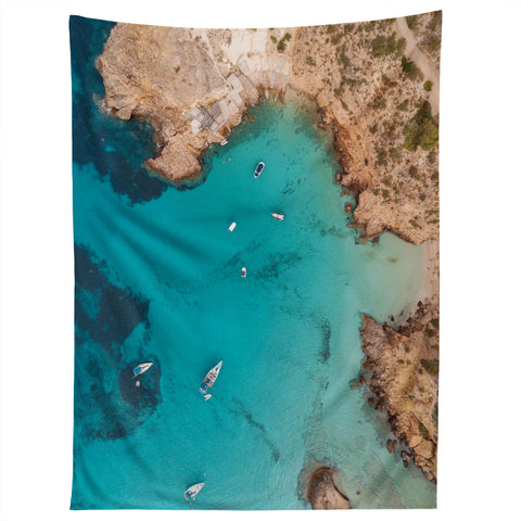 Pita Studios Aerial Ibiza Coast Tapestry