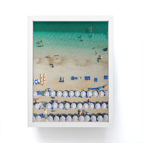 Pita Studios Blue and white umbrellas Framed Mini Art Print