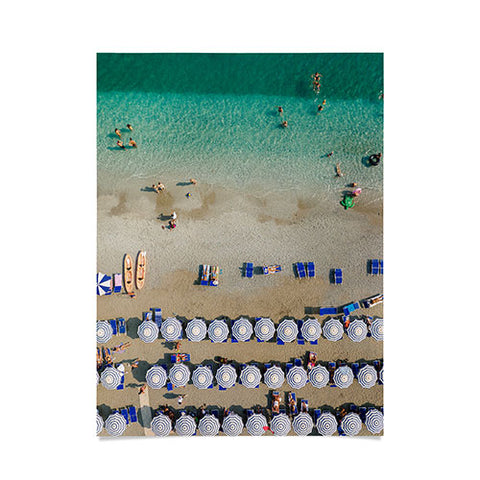 Pita Studios Blue and white umbrellas Poster