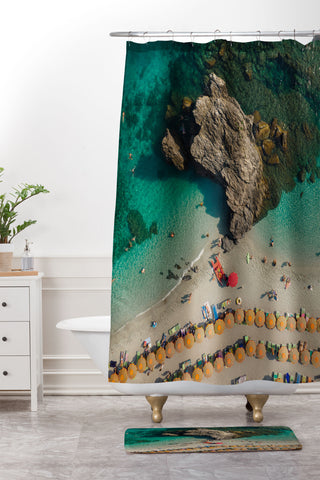 Pita Studios Coastline of Monterosso beach Shower Curtain And Mat