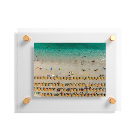 Pita Studios Colorful umbrellas at a beach Floating Acrylic Print