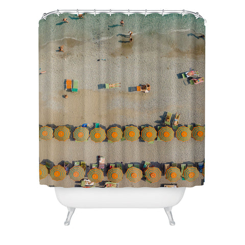 Pita Studios Retro colorful umbrellas Shower Curtain