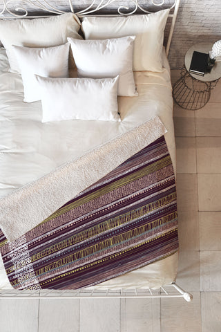 Rachael Taylor Abstract Border Fleece Throw Blanket